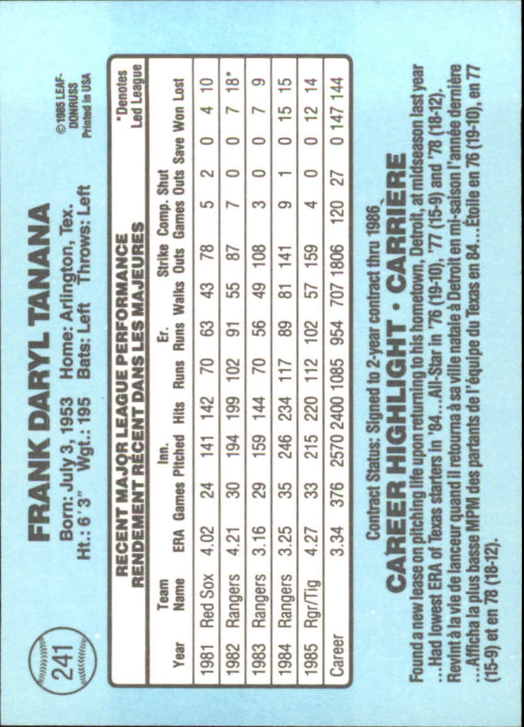 1986 Leaf/Donruss Baseball Card Pick (Base) - Bild 273 von 307
