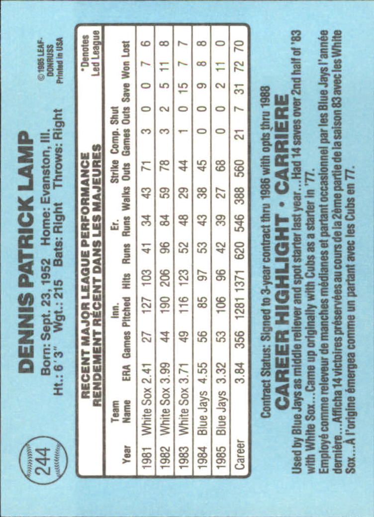 1986 Leaf/Donruss Baseball Card Pick (Base) - Bild 277 von 307