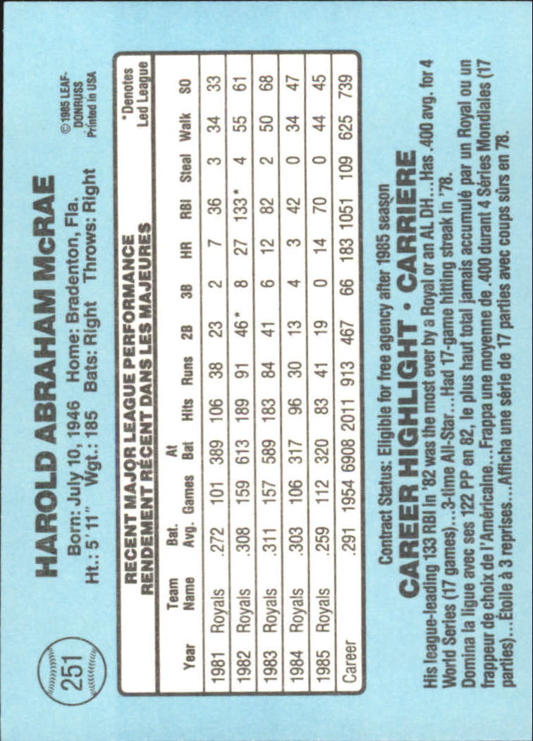 1986 Leaf/Donruss Baseball Card Pick (Base) - Bild 291 von 307