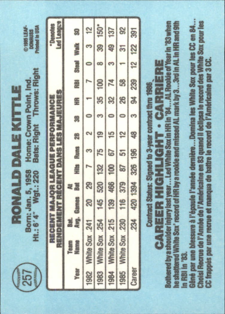 1986 Leaf/Donruss Baseball Card Pick (Base) - Bild 301 von 307