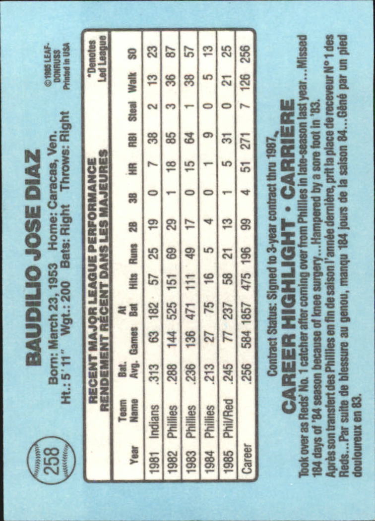 1986 Leaf/Donruss Baseball Card Pick (Base) - Bild 303 von 307