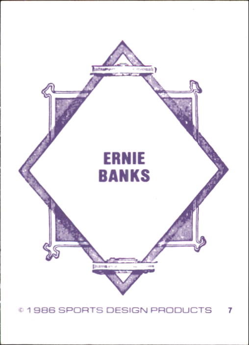 1986 Sports Design J.D. McCarthy #7 Ernie Banks back image