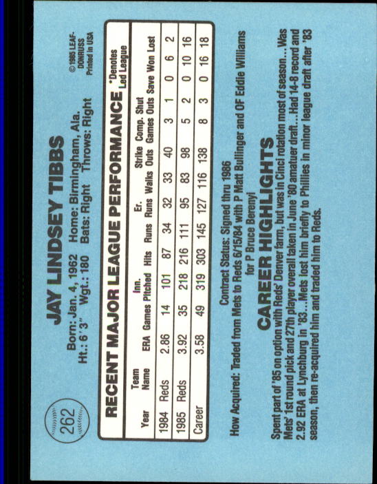 1986 Donruss Baseball "Main Set" Base Cards #221 to #440 - Picture 85 of 440