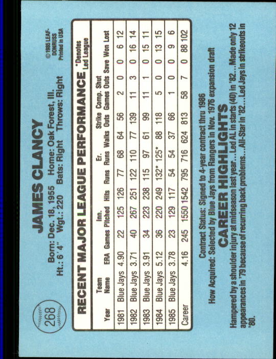 1986 Donruss Baseball "Main Set" Base Cards #221 to #440 - Picture 97 of 440