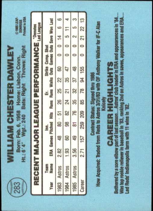 1986 Donruss Baseball "Main Set" Base Cards #221 to #440 - Picture 126 of 440