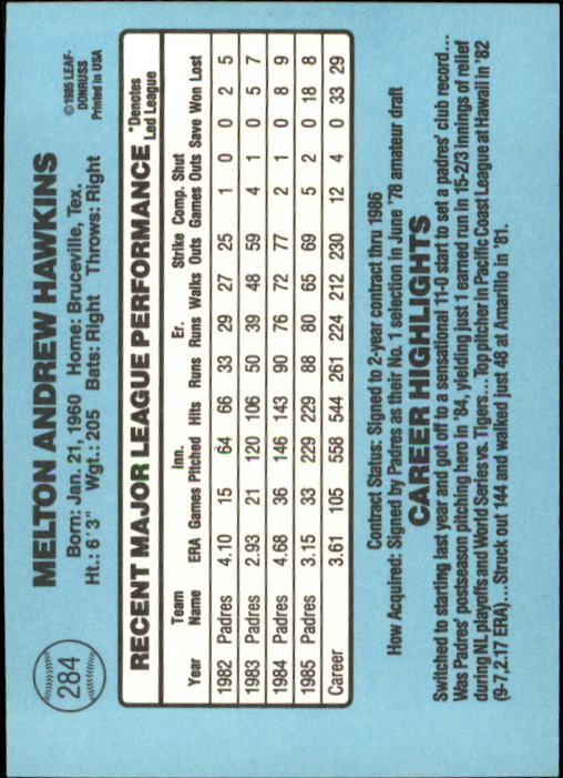 1986 Donruss Baseball "Main Set" Base Cards #221 to #440 - Picture 128 of 440
