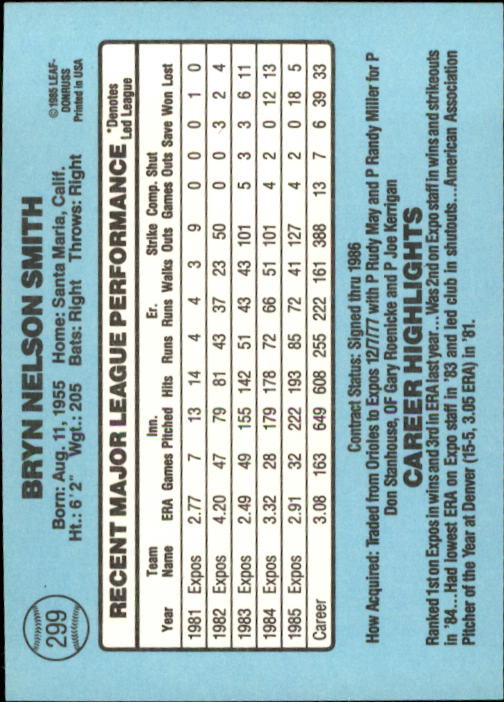 1986 Donruss Baseball "Main Set" Base Cards #221 to #440 - Picture 158 of 440