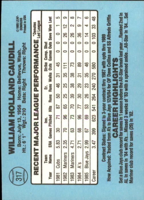 1986 Donruss Baseball "Main Set" Base Cards #221 to #440 - Picture 194 of 440
