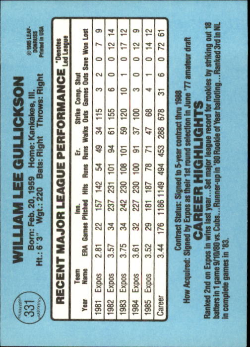 1986 Donruss Baseball "Main Set" Base Cards #221 to #440 - Picture 222 of 440
