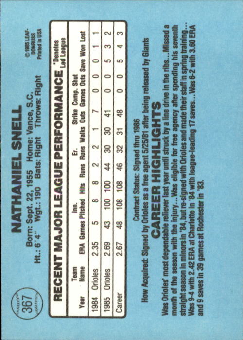 1986 Donruss Baseball "Main Set" Base Cards #221 to #440 - Picture 294 of 440