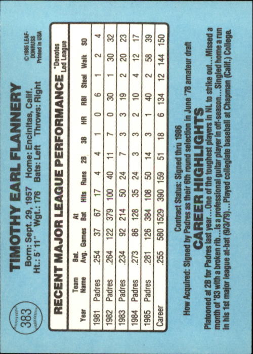 1986 Donruss Baseball "Main Set" Base Cards #221 to #440 - Picture 326 of 440
