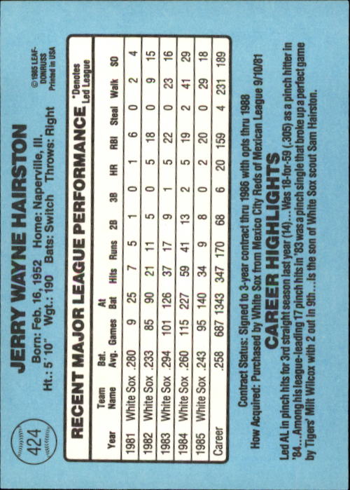 1986 Donruss Baseball "Main Set" Base Cards #221 to #440 - Picture 408 of 440