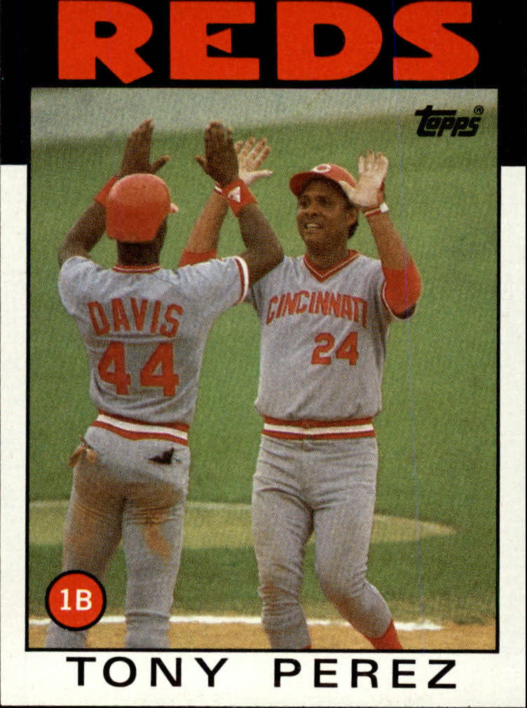 1986 Topps #85 Tony Perez w/E.Davis