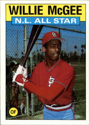 Willie McGee Signed 1986 Fleer Baseball Card - St Louis Cardinals