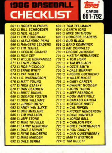 B4225- 1986 Topps Baseball Cards 751-792 +Inserts -You Pick- 15+ FREE US SHIP - Picture 76 of 123