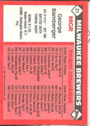 1986 Topps Tiffany #21 George Bamberger MG/(Checklist back) back image
