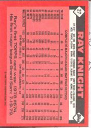 1986 Topps Tiffany #27 Ray Knight back image