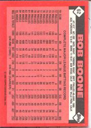 1986 Topps Tiffany #62 Bob Boone back image