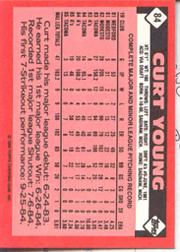 1986 Topps Tiffany #84 Curt Young back image