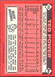 1986 Topps Tiffany #108 Ted Power back image