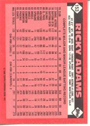 1986 Topps Tiffany #153 Ricky Adams back image