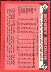 1986 Topps Tiffany #182 Bobby Brown back image
