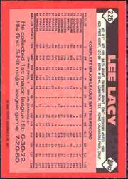 1986 Topps Tiffany #226 Lee Lacy back image