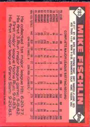 1986 Topps Tiffany #283 Mike Fischlin back image
