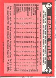 1986 Topps Tiffany #419 Frank Wills back image