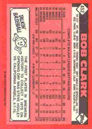 1986 Topps Tiffany #452 Bob Clark back image