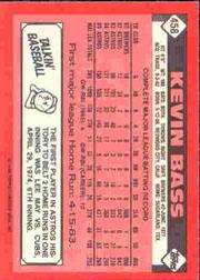 1986 Topps Tiffany #458 Kevin Bass back image