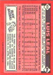 1986 Topps Tiffany #459 Luis Leal back image