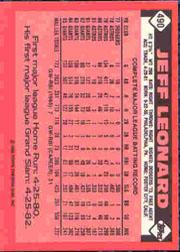 1986 Topps Tiffany #490 Jeff Leonard back image