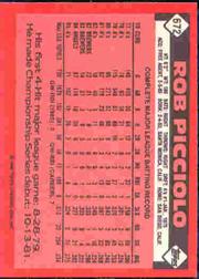 1986 Topps Tiffany #672 Rob Picciolo back image
