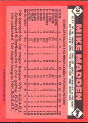 1986 Topps Tiffany #691 Mike Madden back image