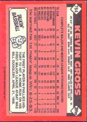 1986 Topps Tiffany #764 Kevin Gross back image