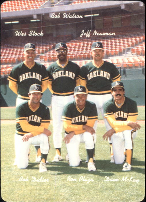1986 A's Mother's #27 A's Coaches/Bob Didier/Dave McKay/Jeff Newman/