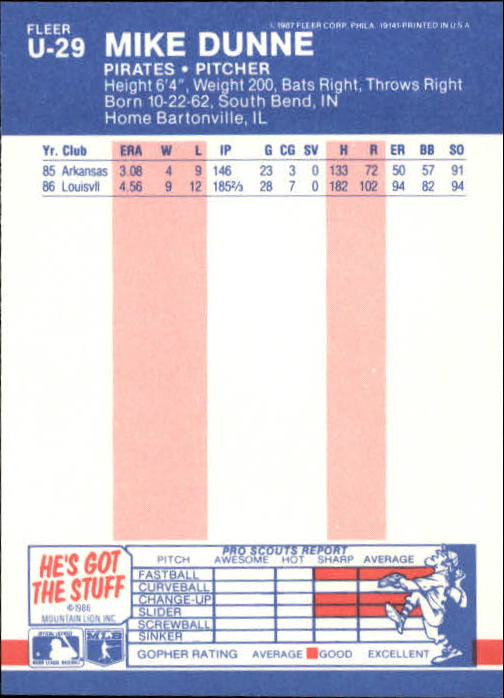 B7609- 1987 Fleer Update Baseball Card #s 1-132 -You Pick- 15+ FREE US SHIP - Picture 55 of 247