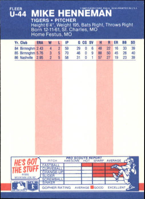 B7609- 1987 Fleer Update Baseball Card #s 1-132 -You Pick- 15+ FREE US SHIP - Picture 81 of 247