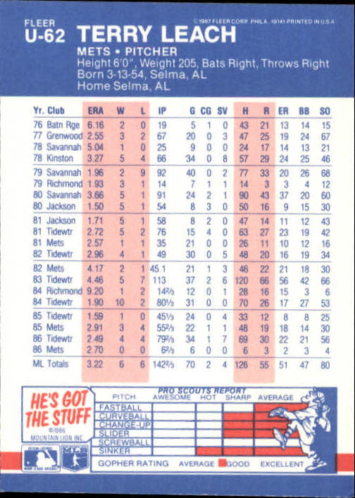 B7609- 1987 Fleer Update Baseball Card #s 1-132 -You Pick- 15+ FREE US SHIP - Picture 115 of 247