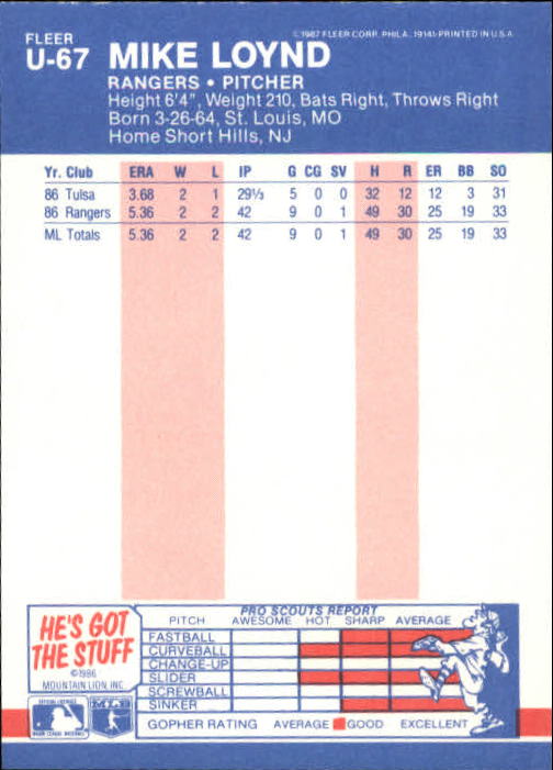 B7609- 1987 Fleer Update Baseball Card #s 1-132 -You Pick- 15+ FREE US SHIP - Picture 125 of 247