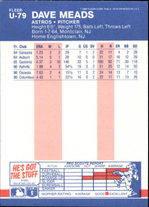 B7609- 1987 Fleer Update Baseball Card #s 1-132 -You Pick- 15+ FREE US SHIP - Picture 145 of 247