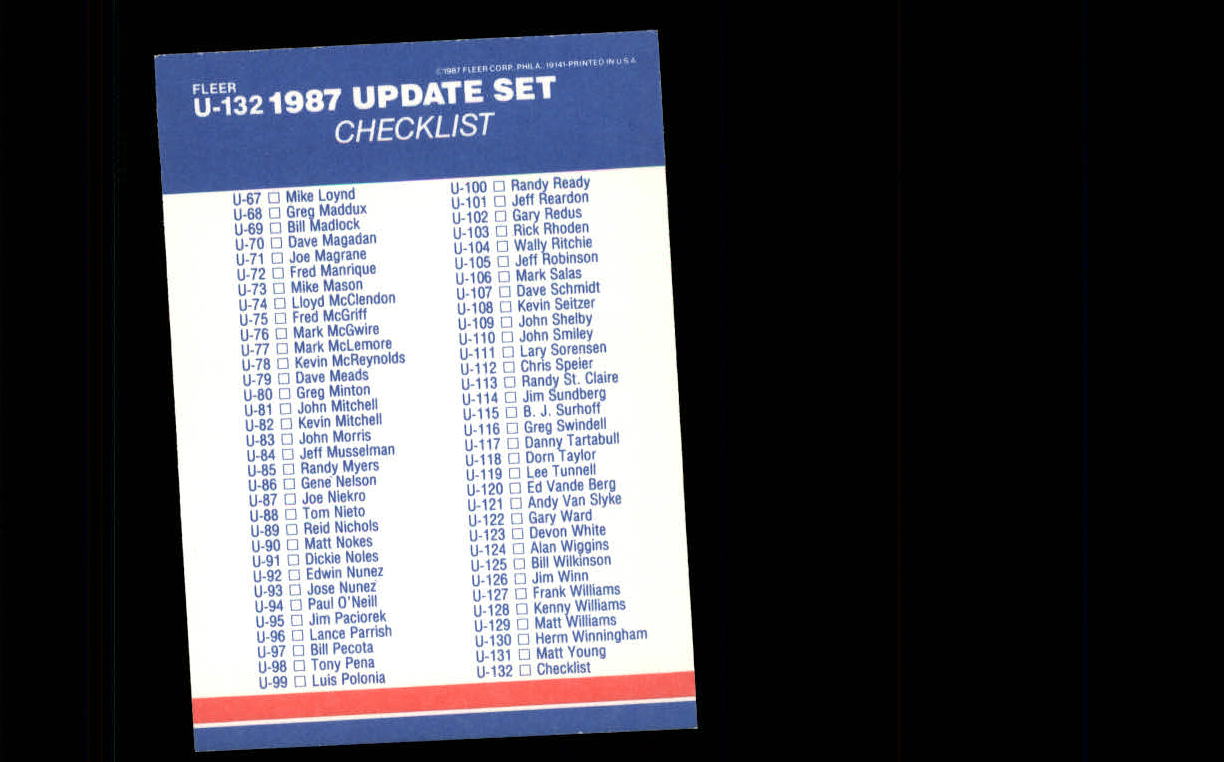 B7609- 1987 Fleer Update Baseball Card #s 1-132 -You Pick- 15+ FREE US SHIP - Picture 247 of 247