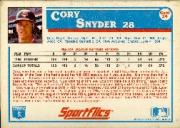 1987 Sportflics #24C Cory Snyder COR '86 back image