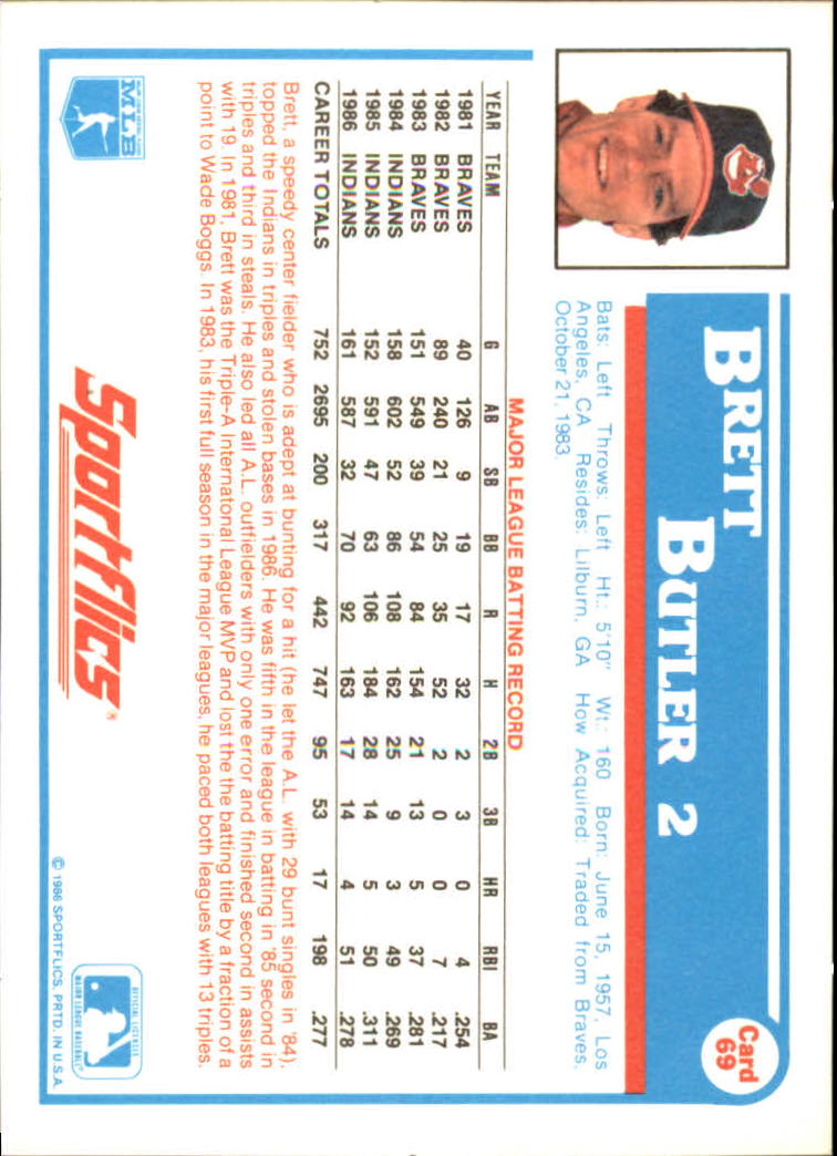 1987 Sportflics #69 Brett Butler back image