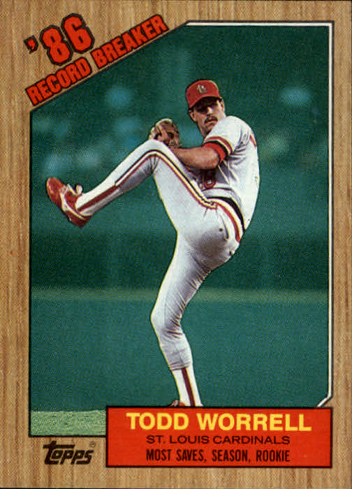 1987 Topps #7 Todd Worrell RB/Most saves&/season& rookie