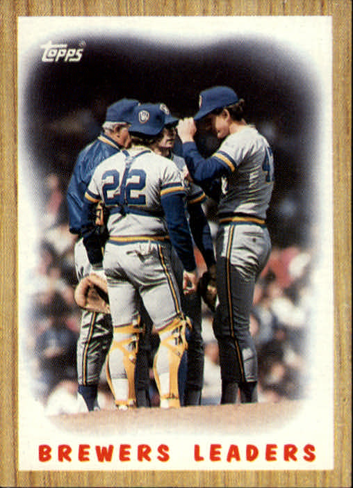 1987 Topps #56 Brewers Team/(Mound conference)