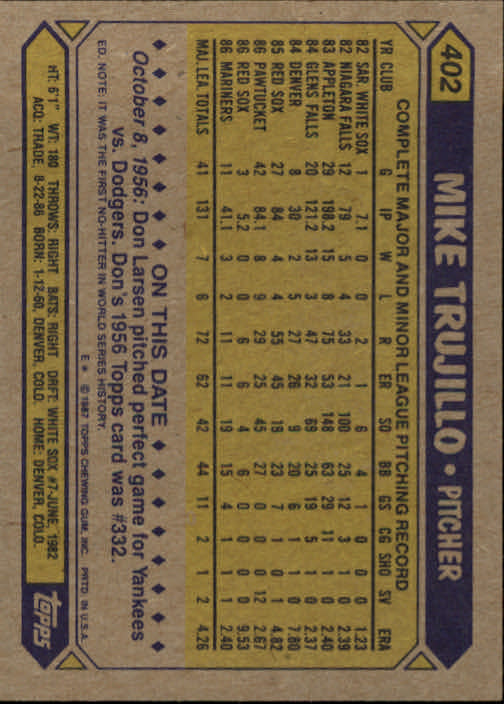 B2437- 1987 Topps Baseball Karten 399-598 + Rookies -du Pick- 15 + Gratis US - Bild 9 von 389