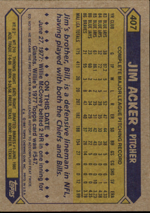 B2437- 1987 Topps Baseball Karten 399-598 + Rookies -du Pick- 15 + Gratis US - Bild 19 von 389