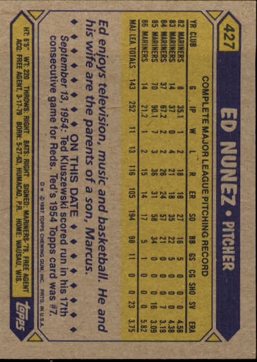 B2437- 1987 Topps Baseball Karten 399-598 + Rookies -du Pick- 15 + Gratis US - Bild 57 von 389
